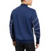  Men’s Piped Zip-Front Knit Jacket, Blue, M