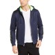  Men’s Quilted Hooded Jacket (Dark Blue,XS)