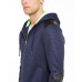  Men’s Quilted Hooded Jacket (Dark Blue,XS)