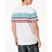  Men's Striped Split-Neck T-Shirts, White, 3X-Large