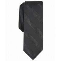 INC International Concepts Mens Textured Shadow Striped Skinny Slim Silk Neck Ties, Black