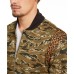   Men’s Vices Abstract Camouflage Print Bomber Jacket, Green, XX-Large