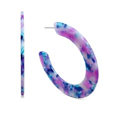 INC International Concepts Multicolor Flat Resin Hoop Earrings
