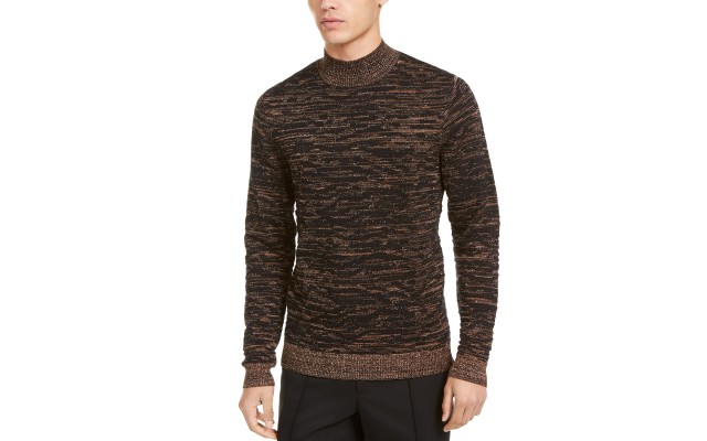  ONYX Men’s Turtleneck Sweater, Black/Gold, XL