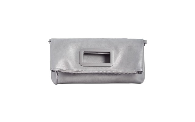  Open Handle Clutch Crossbody Bag, Gray
