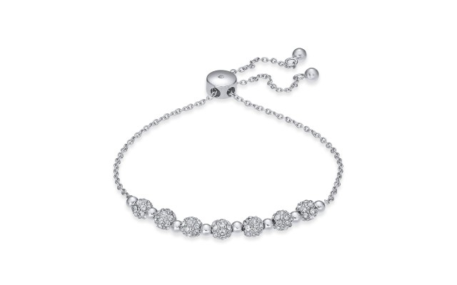 Pavé Fireball Slider Bracelet (Silver)