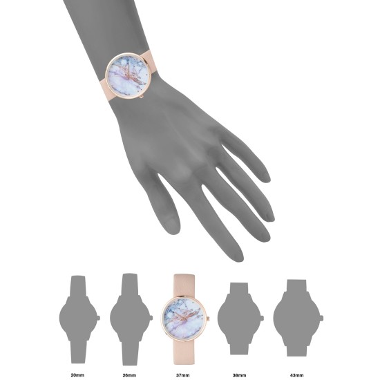  Pink & White Interchangeable Strap Watch (Pink)