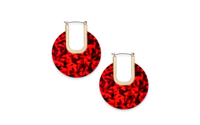  Resin Hoop Earrings (Gold)