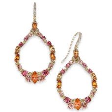 INC International Concepts Rose Gold-Tone Multi-Stone Cluster Open Drop Earrings