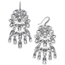 INC International Concepts Silver-Tone Crystal Chandelier Earrings
