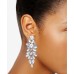  Silver-Tone Crystal Cluster Chandelier Earrings