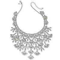 INC International Concepts Silver-Tone Marquise-Crystal Necklace 16 + 3 Extender