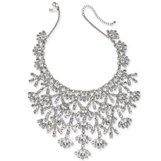 INC International Concepts Silver-Tone Marquise-Crystal Necklace 16 + 3 Extender