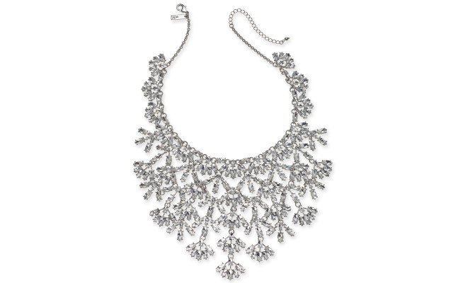  Silver-Tone Marquise-Crystal Necklace 16 + 3 Extender