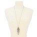  Silver-Tone Marquise-Crystal Pendant Necklace (Purple)
