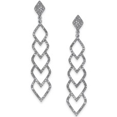 INC International Concepts Silver-Tone Pavé Linear Drop Earrings