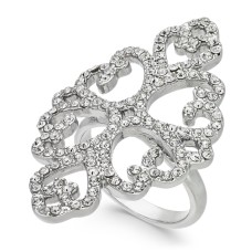 INC International Concepts Silver-Tone Pavé Statement Ring
