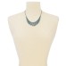  Silver-Tone Pavé Stick Statement Necklace, 17″ + 3″ Extender