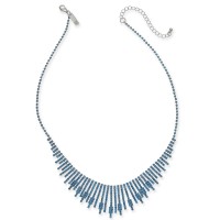 INC International Concepts Silver-Tone Pavé Stick Statement Necklace, 17″ + 3″ Extender
