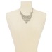  Silver-Tone Pavé Zig-Zag Statement Necklace, 17″ + 3″ Extender