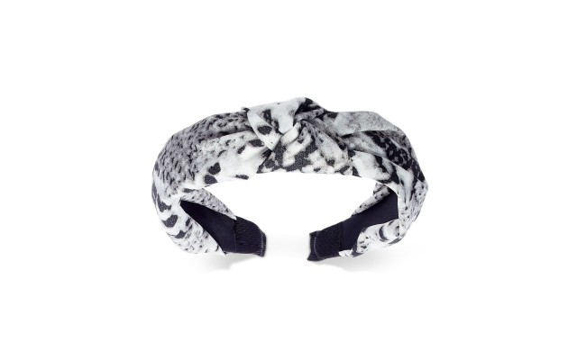  Snake-Print Knotted Fabric Headbands, Gray