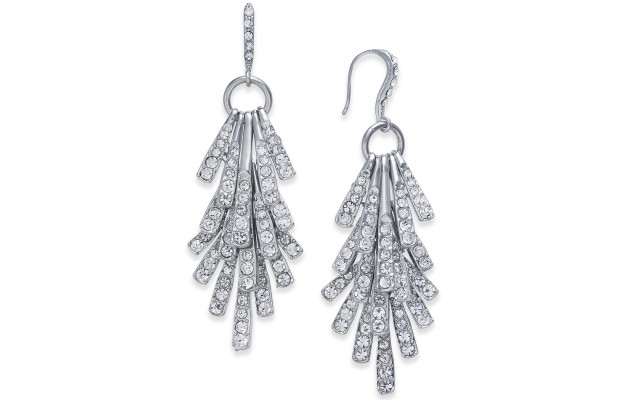  Stick Shaky Chandelier Earrings (Silver)