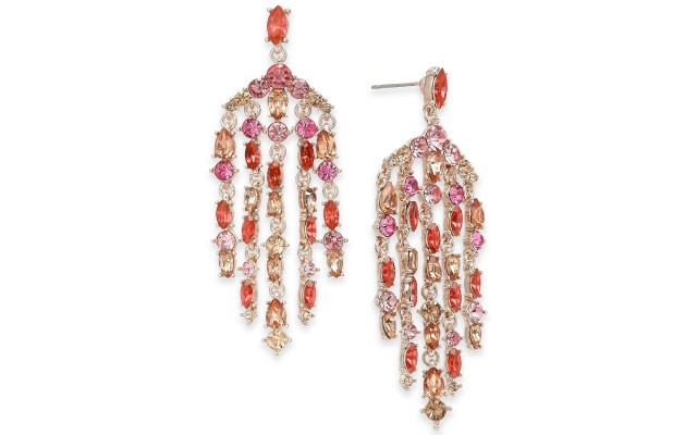  Stone Chandelier Earrings (Rose Gold)