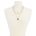  Stone & Imitation Pearl Layered Pendant Necklace (16-22)