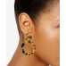  Tortoise-Look Resin & Crystal Circle Drop Earrings