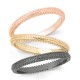  Tri-Tone 3-Pc. Set Textured Stackable Rings, Gold/Rose/Gray, 5