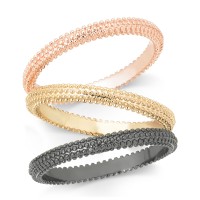 INC International Concepts Tri-Tone 3-Pc. Set Textured Stackable Rings, Gold/Rose/Gray, 8