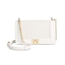 INC International Concepts Women’s Baby Ajae Woven Crossbody (White)