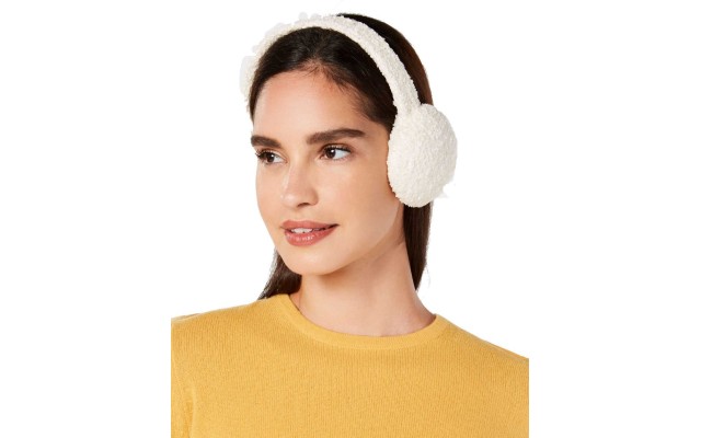  Women's Chenille Earmuffs, White