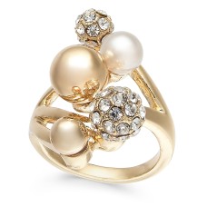 INC International Concepts Womens Imitation Pearl & Crystal Statement Rings