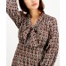  Women’s INC Chain Printed Tie Front Midi Dress (Brown, X-Small)