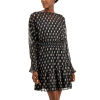 INC International Concepts Women’s  Paisley-print Ruffled Mini Dress (Black), Pieretta Paisley, X-Large
