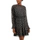  Women’s  Paisley-print Ruffled Mini Dress (Black), Pieretta Paisley, Medium