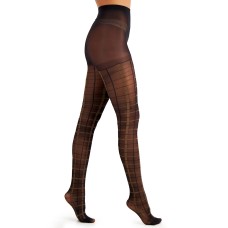 INC International Concepts Women’s Plaid Tights (Black, L/XL)