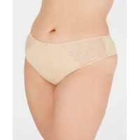INC International Concepts Women’s Plus Size Lace Trim Hipster Panty Underwear, Frappe, 1X