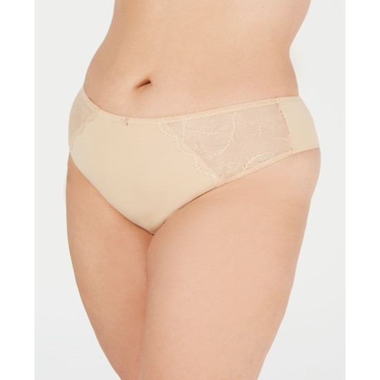  Women’s Plus Size Lace Trim Hipster Panty Underwear, Frappe, 1X