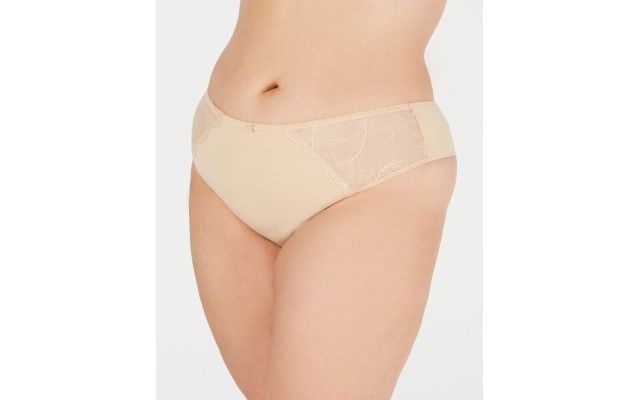  Women’s Plus Size Lace Trim Hipster Panty Underwear, Frappe, 1X