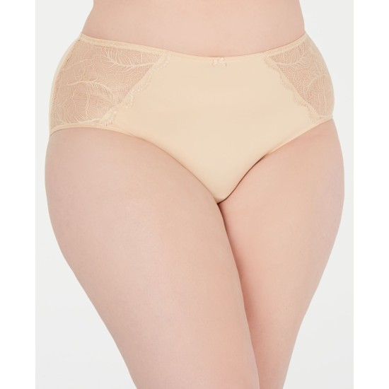  Women’s Plus Size Lace Trim Hipster Panty Underwear, Frappe, 2X