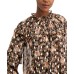  Women’s Ruffled Floral-print Blouse Cora Garden (Black, X-Small)