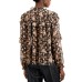  Women’s Ruffled Floral-print Blouse Cora Garden (Black, X-Small)