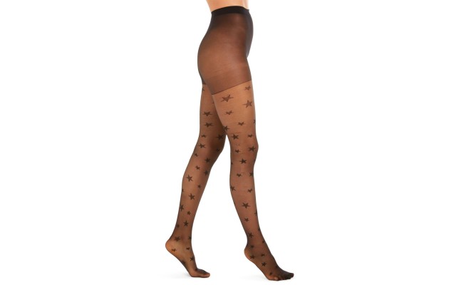  Women’s Sheer Star Tights (Black, S/M)
