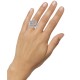  Womens Silver-Tone Pave Rose Rings, Silver Tone, 7