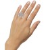  Womens Silver-Tone Pave Rose Rings, Silver Tone, 8