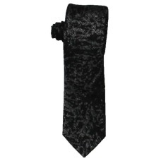 INC Mens Lacey Black Metallic Business Professional Neck Tie (Black)