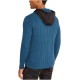 INC Mens Sweater Black Contrast Full Zip Ribbed Knit Hooded, Dark Blue, 2X-Large