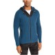 INC Mens Sweater Black Contrast Full Zip Ribbed Knit Hooded, Dark Blue, Large